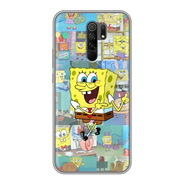 Чехол с рисунком «Радостный Спанч Боб» для Xiaomi Redmi 9 Чехол с рисунком «Радостный Спанч Боб» для Xiaomi Redmi 9