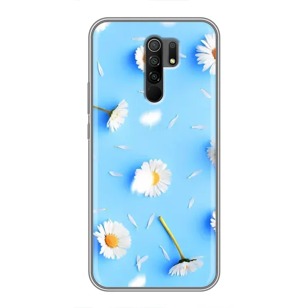 Чехол с рисунком «ромашки на голубом» для Xiaomi Redmi 9