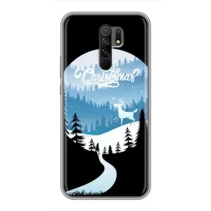 Силиконовый бампер на рождество для Xiaomi Redmi 9 (Рождественский Олень)