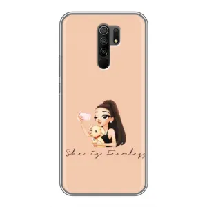 Силіконовый Чохол на Xiaomi Redmi 9 з картинкой Модных девушек (З собакою)