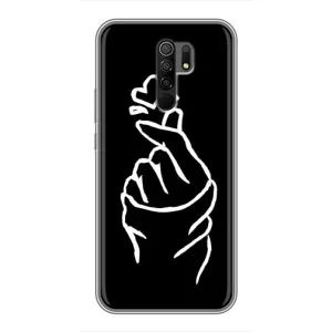 Чехлы (Знак сердечка) на Xiaomi Redmi 9 (Сердце на черном)