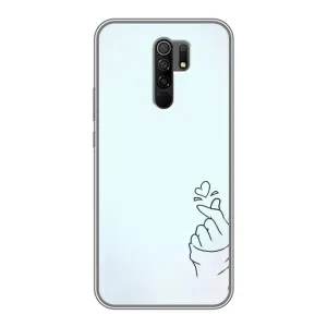 Чехлы (Знак сердечка) на Xiaomi Redmi 9 (Сердце на голубом)