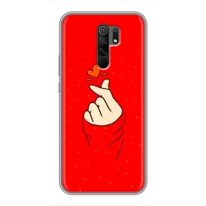 Чехлы (Знак сердечка) на Xiaomi Redmi 9 (Сердце на красном)