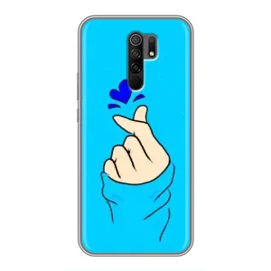 Чехлы (Знак сердечка) на Xiaomi Redmi 9 (Сердце на синем)