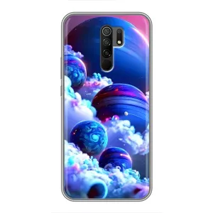 Чехлы КОСМОС для Xiaomi Redmi 9 (Синие планеты)
