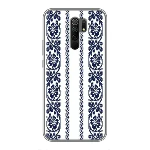 Силіконовый Чохол на Xiaomi Redmi 9 з картинкой Вишиванки (Синя вишиванка)