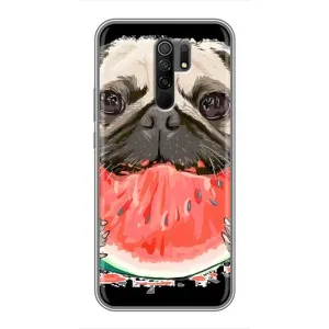 Чехол (ТПУ) Милые собачки для Xiaomi Redmi 9 (Смешной Мопс)