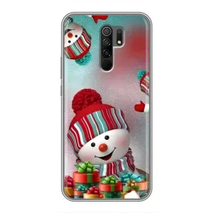 Чохли на Новий Рік Xiaomi Redmi 9 (Сніговик в шапці)