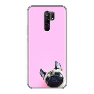 Бампер для Xiaomi Redmi 9 с картинкой "Песики" (Собака на розовом)