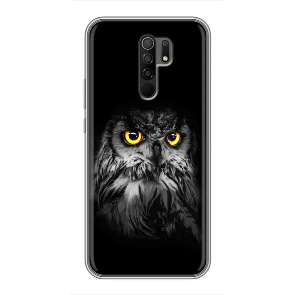 Чехол с рисунком «Сова на чёрном» для Xiaomi Redmi 9 Чехол с рисунком «Сова на чёрном» для Xiaomi Redmi 9