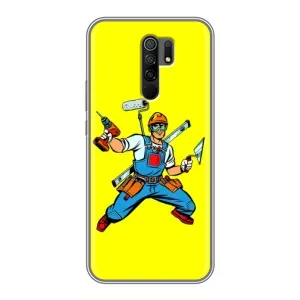 Силиконовый бампер (Работники) на Xiaomi Redmi 9 (Строитель)