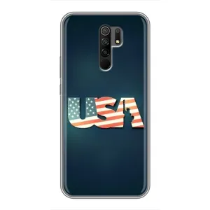 Чехол Флаг USA для Xiaomi Redmi 9 (USA)