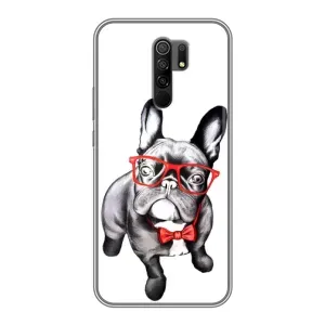 Бампер для Xiaomi Redmi 9 с картинкой "Песики" (В очках)