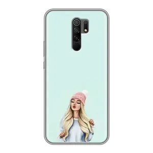 Силіконовый Чохол на Xiaomi Redmi 9 з картинкой Модных девушек (В шапці)