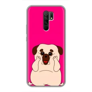 Чехол (ТПУ) Милые собачки для Xiaomi Redmi 9 (Веселый Мопсик)