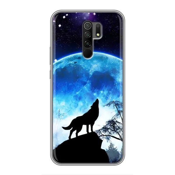 Чехол с рисунком «Воет на луну» для Xiaomi Redmi 9 Чехол с рисунком «Воет на луну» для Xiaomi Redmi 9