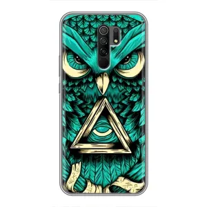 Чехлы с принтом СОВЫ для Xiaomi Redmi 9 (Зеленая сова)