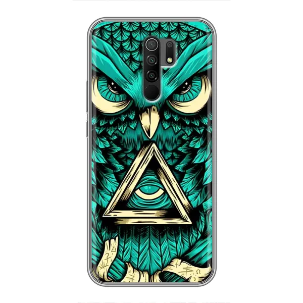 Чехол с рисунком «Зеленая сова» для Xiaomi Redmi 9 Чехол с рисунком «Зеленая сова» для Xiaomi Redmi 9