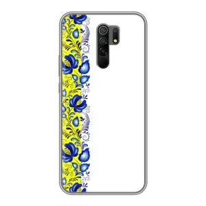 Силіконовый Чохол на Xiaomi Redmi 9 з картинкой Вишиванки (Жовто-біла вишиванка)