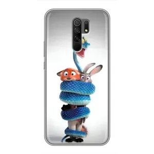 Силиконовый чехол с принтом Зоотрополіс для Xiaomi Redmi 9 (Змея Зоо)