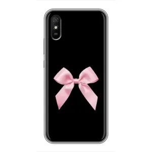 Чехол банты для Xiaomi Redmi 9A (Бант на черном)