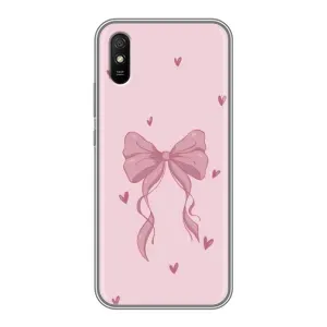 Чехол банты для Xiaomi Redmi 9A (Бант на розовом)