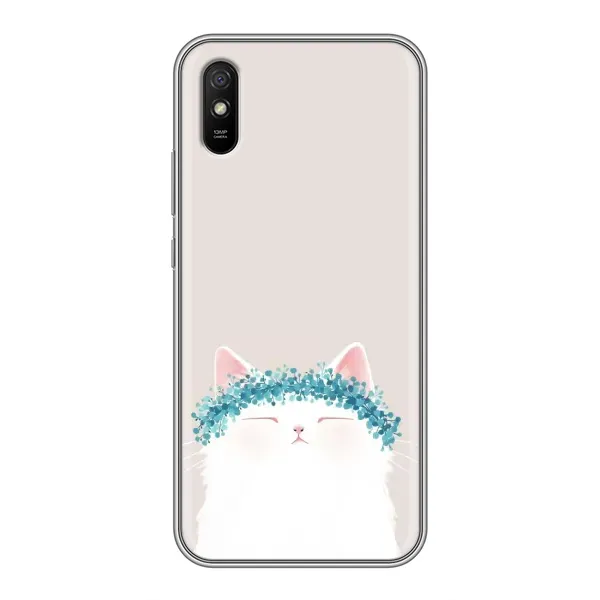 Чехол с рисунком «Белый котик» для Xiaomi Redmi 9A Чехол с рисунком «Белый котик» для Xiaomi Redmi 9A