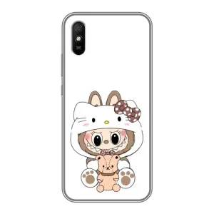 Чохол з принтом Лабубу для Xiaomi Redmi 9A (Білий Лабубу)