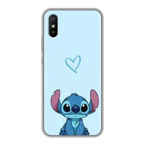 Чехол с рисунком Стич для Xiaomi Redmi 9A (Голубой Стич)