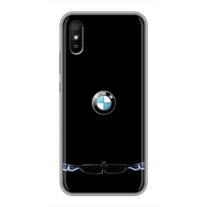 Силиконовый бампер с картинкой машины на Xiaomi Redmi 9A (Черный BMW)
