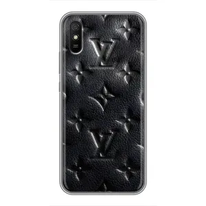 Текстурный Чехол Louis Vuitton для Редми 9а (Черный ЛВ)