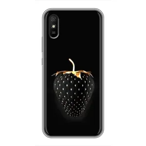 Чехол с изображением  вкусной еды для Xiaomi Redmi 9A (Чёрная клубника)