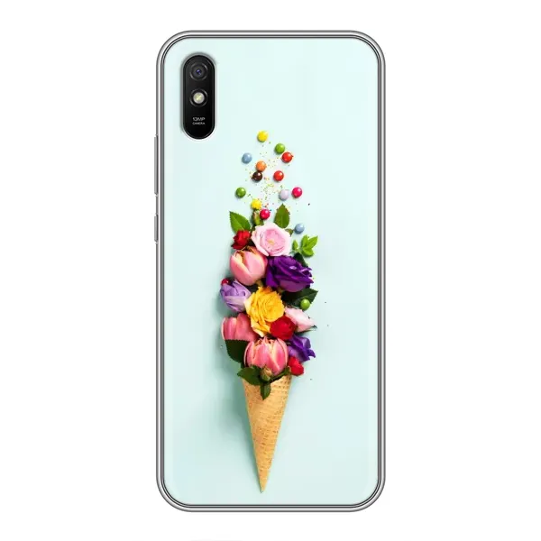 Чехол с рисунком «Цветок-мороженное» для Xiaomi Redmi 9A Чехол с рисунком «Цветок-мороженное» для Xiaomi Redmi 9A