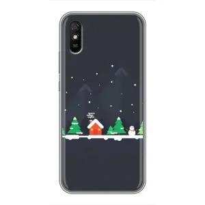 Силиконовый бампер на рождество для Xiaomi Redmi 9A (Город зимний)