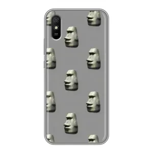 Бампер с принтом Мемы для Xiaomi Redmi 9A (Каменное лицо)