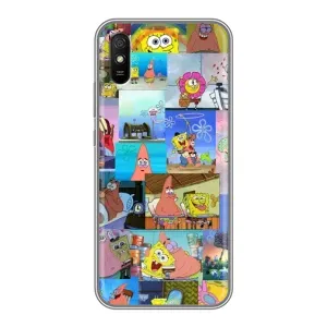 Силиконовый чехол Спанч Боб на Редми 9а (Комиксы Спанч Боб)