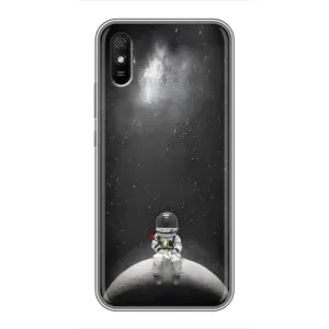 Силиконовый Чехол с принтом "Космонавты" на Xiaomi Redmi 9A (Космонавт романтик)