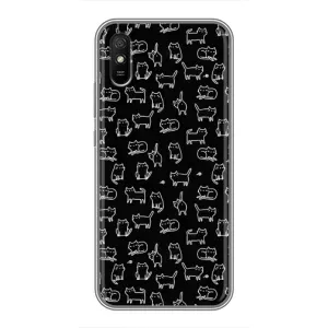 Чехол на тематику: Коты для Xiaomi Redmi 9A (Котики на черном)