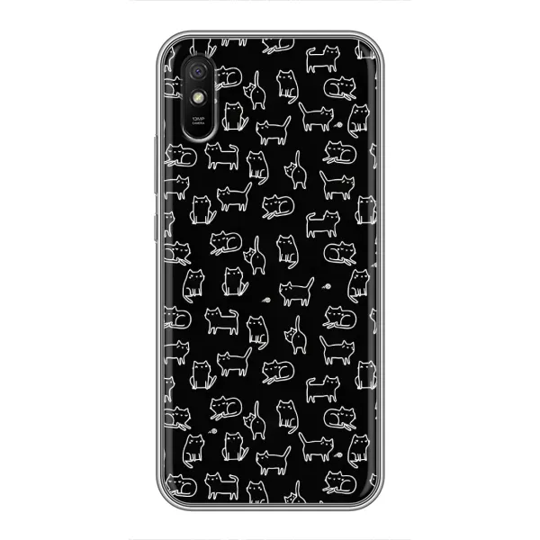 Чехол с рисунком «Котики на черном» для Xiaomi Redmi 9A Чехол с рисунком «Котики на черном» для Xiaomi Redmi 9A