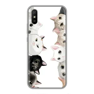 Силиконовый чехол с котиком для Xiaomi Redmi 9A (Коты)