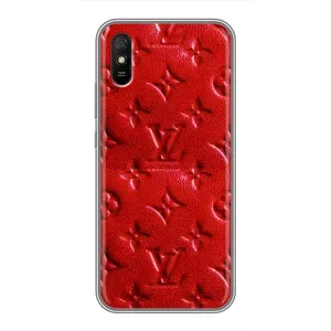 Текстурный Чехол Louis Vuitton для Редми 9а (Красный ЛВ)
