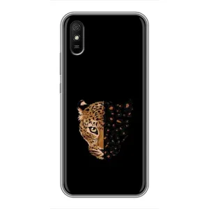 Чехол с леопардовым принтом на Xiaomi Redmi 9A (Леопард на черном)