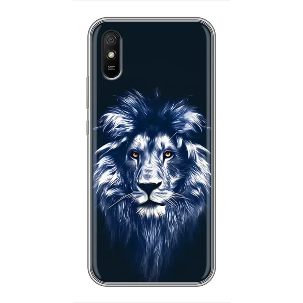 Чехол с рисунком «Лев - синий» для Xiaomi Redmi 9A
