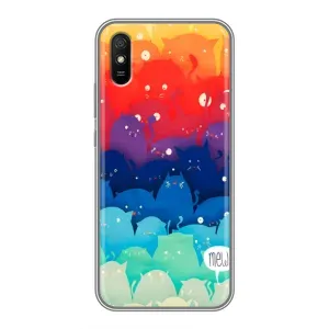 Силиконовый чехол с котиком для Xiaomi Redmi 9A (Mew)