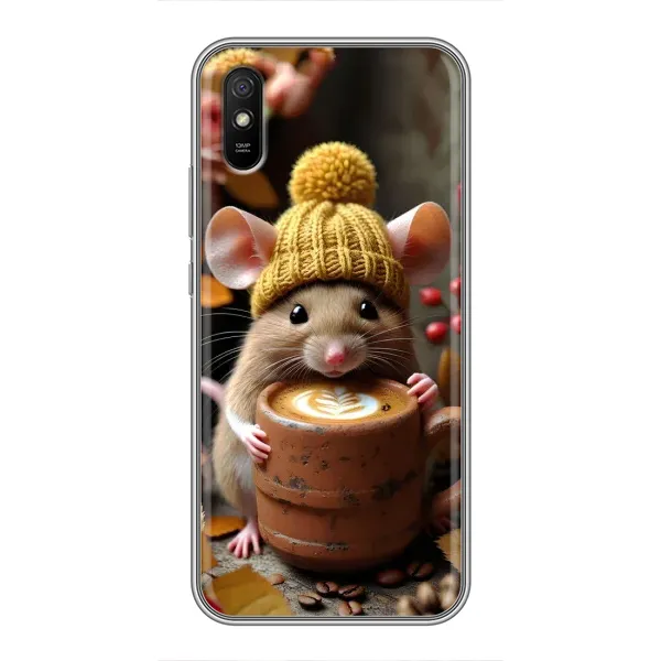 Чехол с рисунком «Мышка с кофе» для Xiaomi Redmi 9A Чехол с рисунком «Мышка с кофе» для Xiaomi Redmi 9A