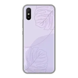 Чохол квітковий дизайн для Xiaomi Redmi 9A (Монстера фіолетова)
