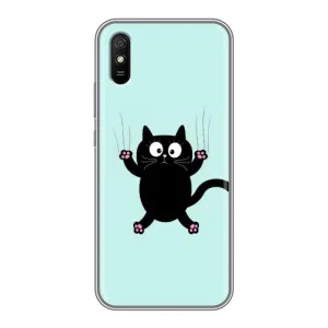 Силиконовый чехол с котиком для Xiaomi Redmi 9A (Падающий кот)