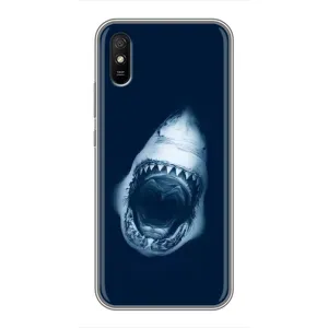 Силиконовый бампер с картинкой животных для Xiaomi Redmi 9A (Пасть Акулы)