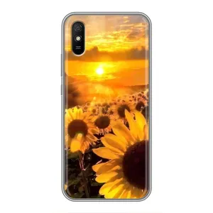 Чехол с Цветами для Xiaomi Redmi 9A (поле подсолнухов)