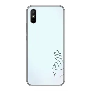 Чехлы (Знак сердечка) на Xiaomi Redmi 9A (Сердце на голубом)